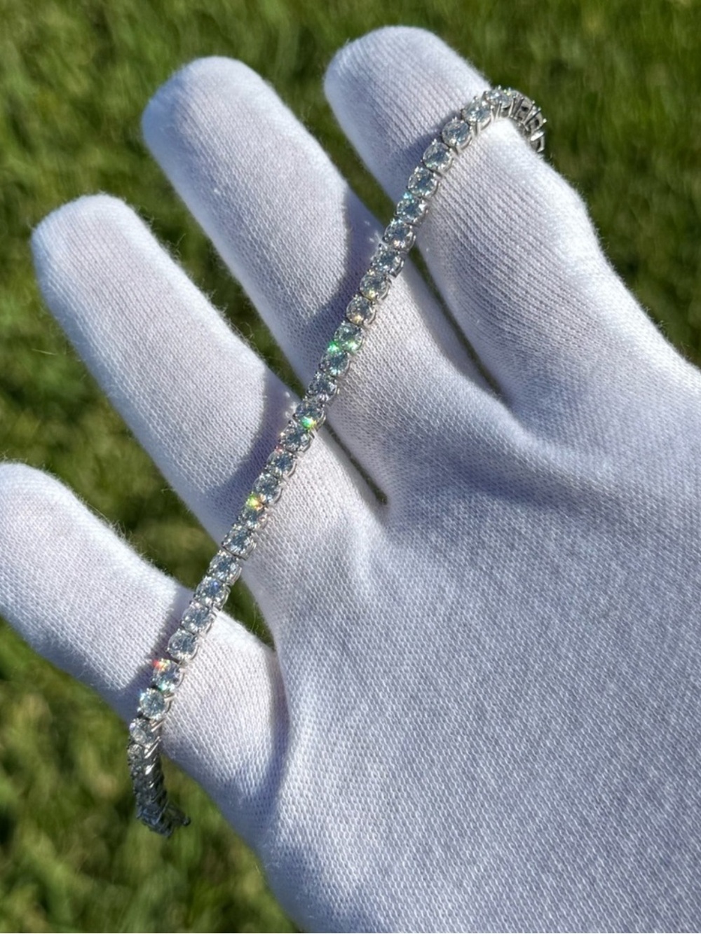 925 Silver, 11.7CTW Moissanite Tennis Bracelet